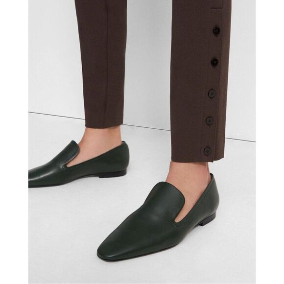 NWT THEORY Button Detail Dress Pant Legging L Eco Stretch Cotton Pull-On Office - Picture 3 of 5